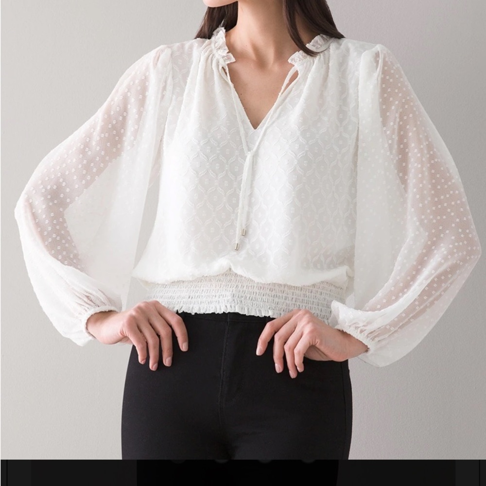 White House Black Market Creamy white blouse